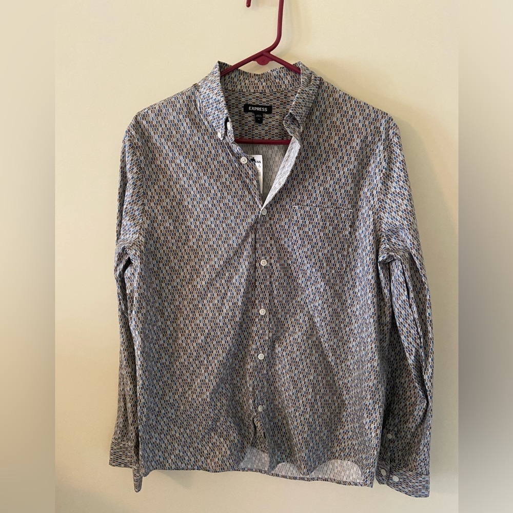 Express Patterned Button-Up Shirt